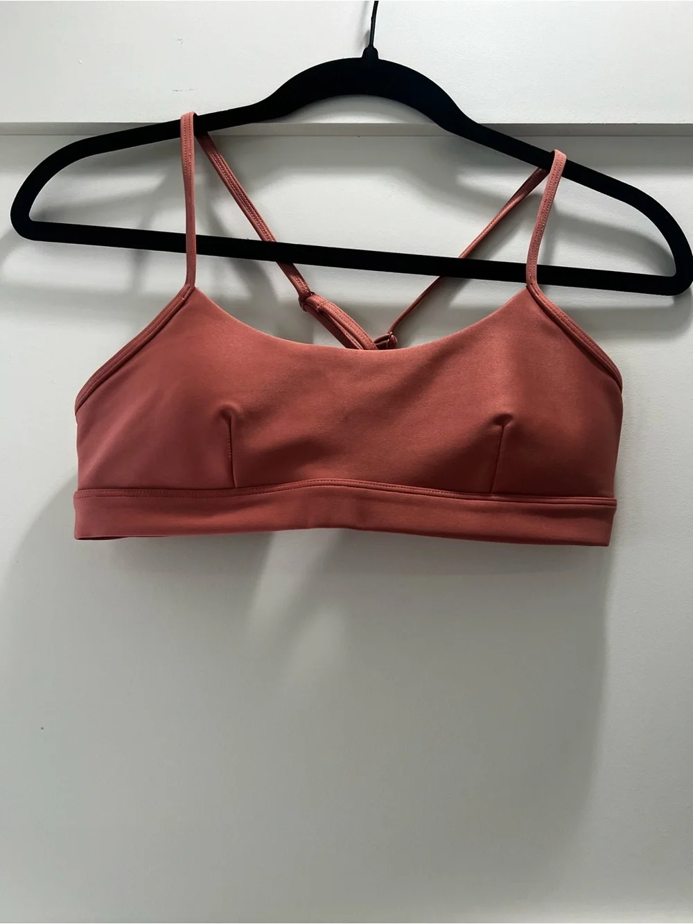 Alo Yoga Airlift Intrigue Bra and 7/8 High-Waist Airlift Legging in Terracotta